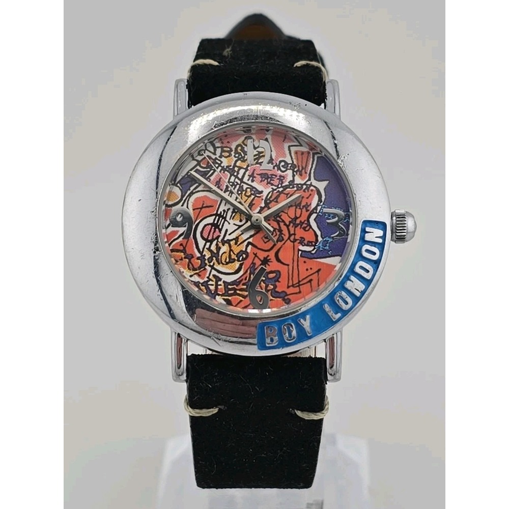 Vintage 90's BOY LONDON Graffiti Watch 35mm - Silver Tone - New Battery & Strap